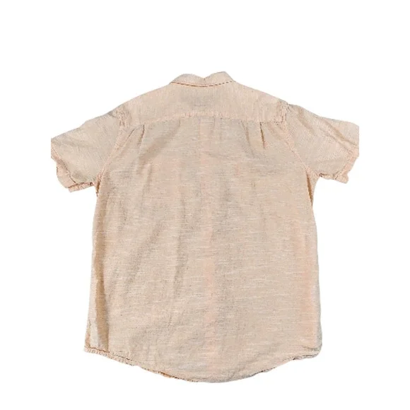 St. Johns Bay mens sz XL classic fit orange button up short sleeve cotton linen - Picture 2 of 8